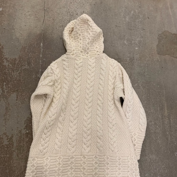 Vintage aran crafts cable knit chunky fishermen cream sweater merino wool - Picture 4 of 4